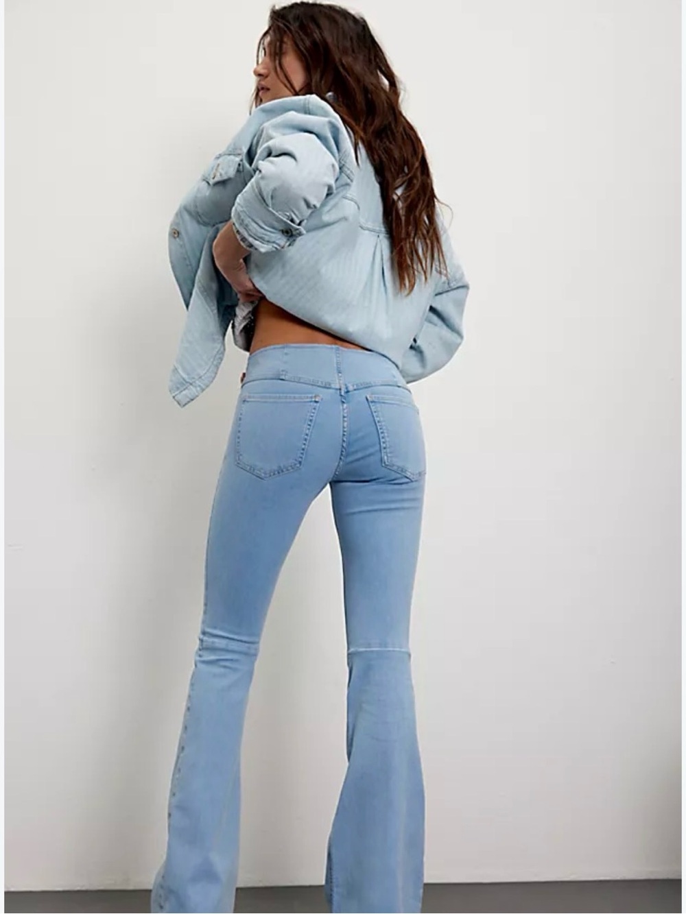 Free People Penny Pull-on Flare Light Blue Jeans